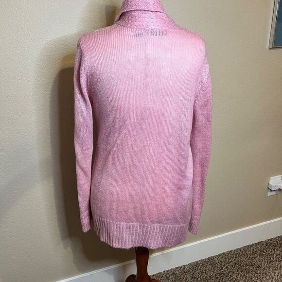 Jason Maxwell cardigan sweater soft pink lightweight open front long length Sz L - Picture 2 of 8